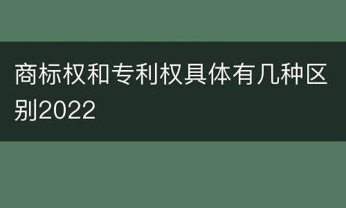 商标权和专利权具体有几种区别2022