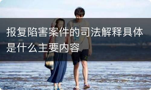 报复陷害案件的司法解释具体是什么主要内容