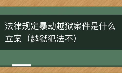 法律规定暴动越狱案件是什么立案（越狱犯法不）