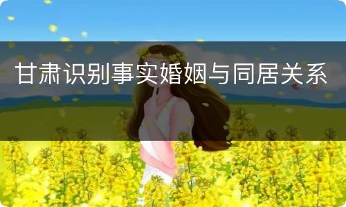 甘肃识别事实婚姻与同居关系