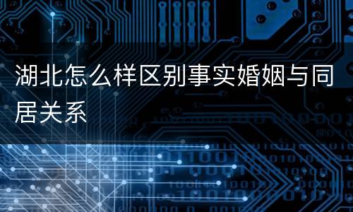 湖北怎么样区别事实婚姻与同居关系