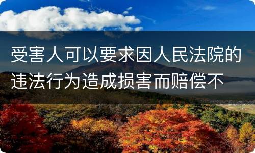 受害人可以要求因人民法院的违法行为造成损害而赔偿不