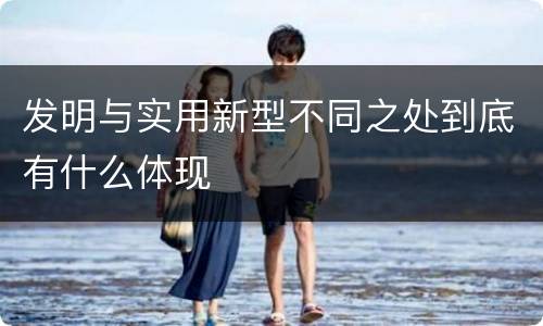 发明与实用新型不同之处到底有什么体现