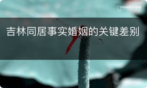吉林同居事实婚姻的关键差别