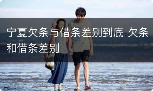 宁夏欠条与借条差别到底 欠条和借条差别