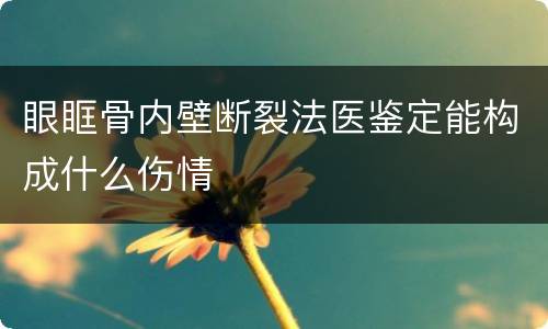 眼眶骨内壁断裂法医鉴定能构成什么伤情