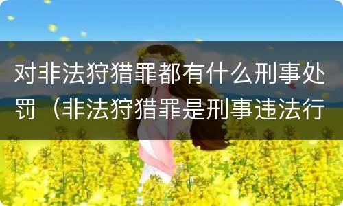 对非法狩猎罪都有什么刑事处罚（非法狩猎罪是刑事违法行为吗）