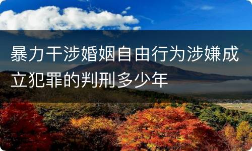 暴力干涉婚姻自由行为涉嫌成立犯罪的判刑多少年