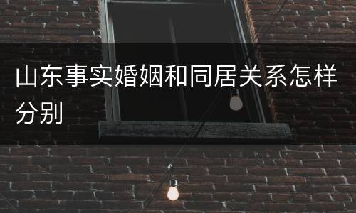 山东事实婚姻和同居关系怎样分别