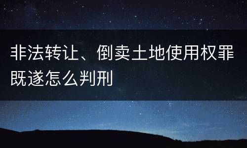 非法转让、倒卖土地使用权罪既遂怎么判刑