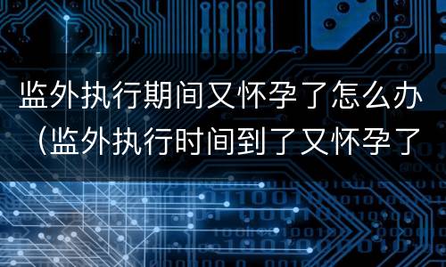 监外执行期间又怀孕了怎么办（监外执行时间到了又怀孕了）