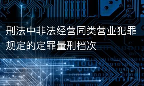 刑法中非法经营同类营业犯罪规定的定罪量刑档次