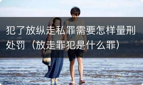 犯了放纵走私罪需要怎样量刑处罚（放走罪犯是什么罪）