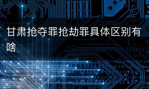 甘肃抢夺罪抢劫罪具体区别有啥