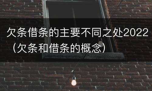 欠条借条的主要不同之处2022（欠条和借条的概念）