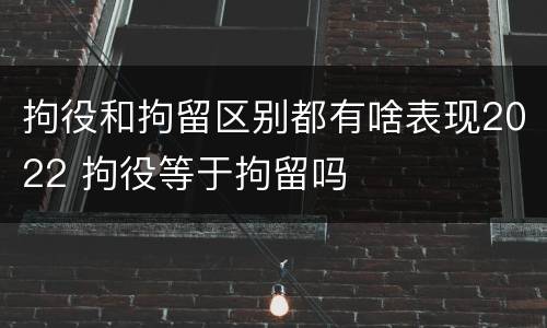 拘役和拘留区别都有啥表现2022 拘役等于拘留吗