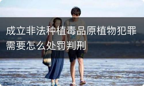 成立非法种植毒品原植物犯罪需要怎么处罚判刑