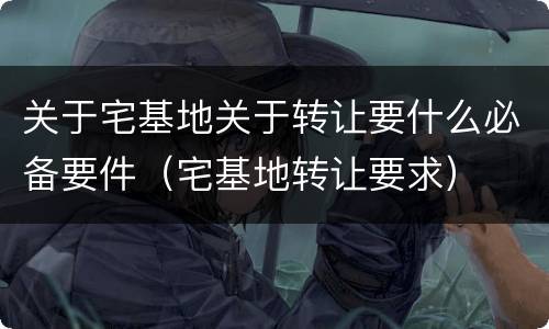 关于宅基地关于转让要什么必备要件（宅基地转让要求）