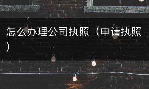 怎么办理公司执照（申请执照）