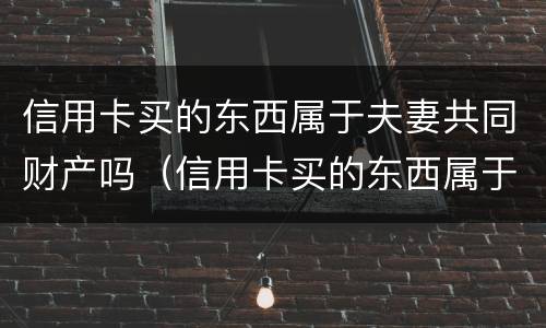 信用卡买的东西属于夫妻共同财产吗（信用卡买的东西属于夫妻共同财产吗）
