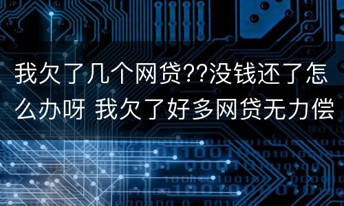 我欠了几个网贷??没钱还了怎么办呀 我欠了好多网贷无力偿还怎么办