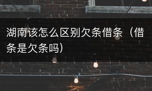 湖南该怎么区别欠条借条（借条是欠条吗）