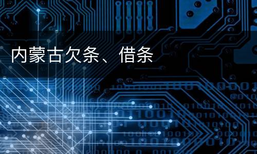 内蒙古欠条、借条