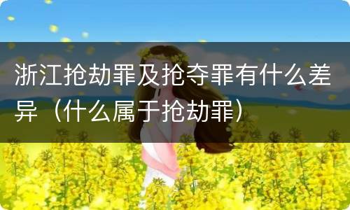 浙江抢劫罪及抢夺罪有什么差异（什么属于抢劫罪）