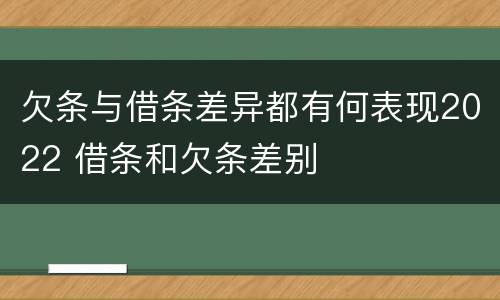 欠条与借条差异都有何表现2022 借条和欠条差别
