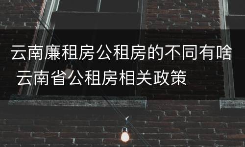 云南廉租房公租房的不同有啥 云南省公租房相关政策