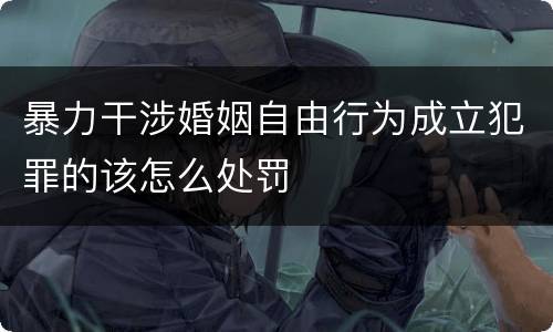 暴力干涉婚姻自由行为成立犯罪的该怎么处罚