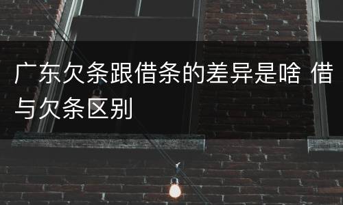 广东欠条跟借条的差异是啥 借与欠条区别