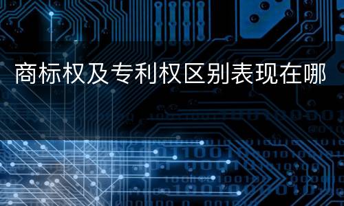商标权及专利权区别表现在哪