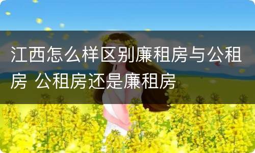 江西怎么样区别廉租房与公租房 公租房还是廉租房
