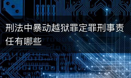 刑法中暴动越狱罪定罪刑事责任有哪些