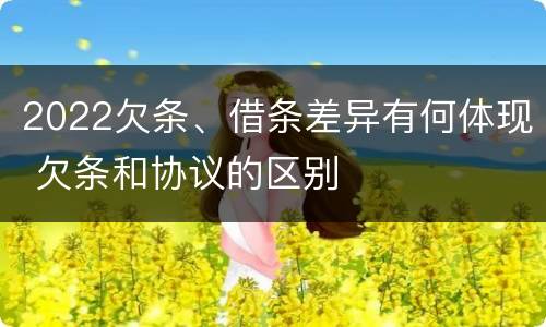 2022欠条、借条差异有何体现 欠条和协议的区别