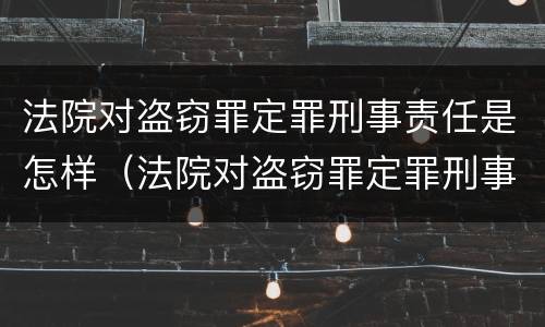 法院对盗窃罪定罪刑事责任是怎样（法院对盗窃罪定罪刑事责任是怎样认定的）