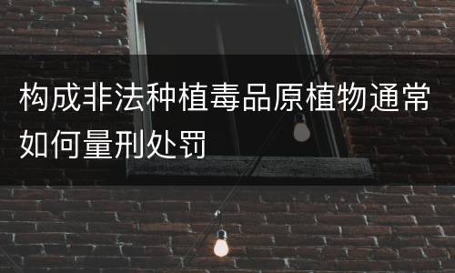 构成非法种植毒品原植物通常如何量刑处罚