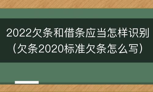 2022欠条和借条应当怎样识别（欠条2020标准欠条怎么写）