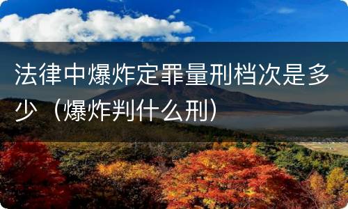 法律中爆炸定罪量刑档次是多少（爆炸判什么刑）