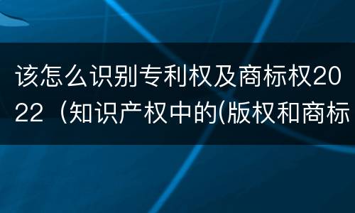 该怎么识别专利权及商标权2022（知识产权中的(版权和商标权与标准）