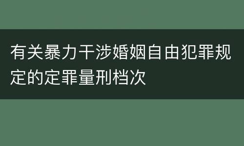 有关暴力干涉婚姻自由犯罪规定的定罪量刑档次