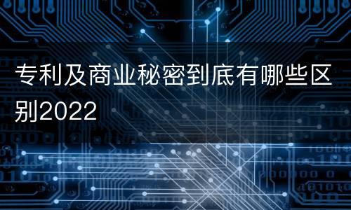 专利及商业秘密到底有哪些区别2022