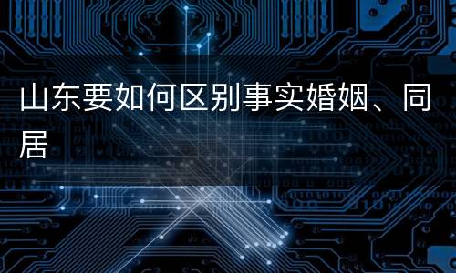 山东要如何区别事实婚姻、同居