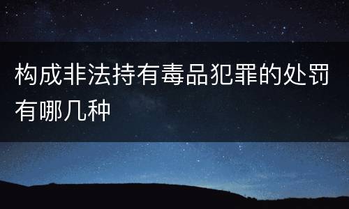 构成非法持有毒品犯罪的处罚有哪几种