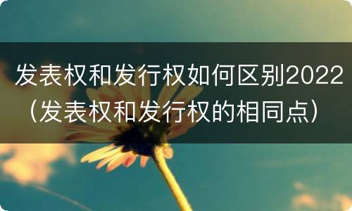 发表权和发行权如何区别2022（发表权和发行权的相同点）