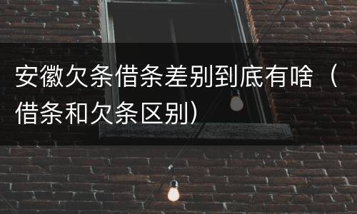 安徽欠条借条差别到底有啥（借条和欠条区别）