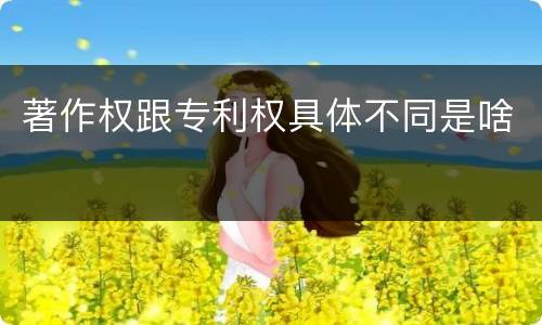 著作权跟专利权具体不同是啥