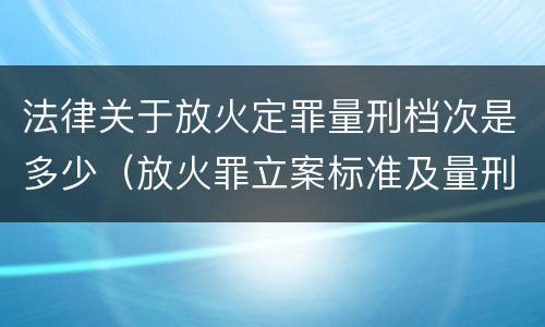 法律关于放火定罪量刑档次是多少（放火罪立案标准及量刑）