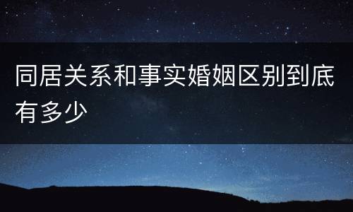 同居关系和事实婚姻区别到底有多少